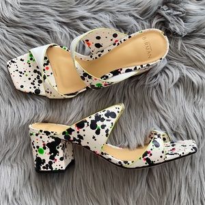 Alexandre BIRMAN square toe splatter women’s sandals 39 NIB new in box